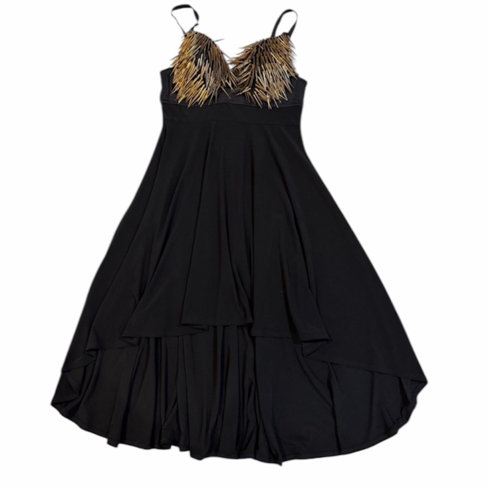 FD Embellished Bustier Dress Gold‎ Spike Studded Y2K Clubwear